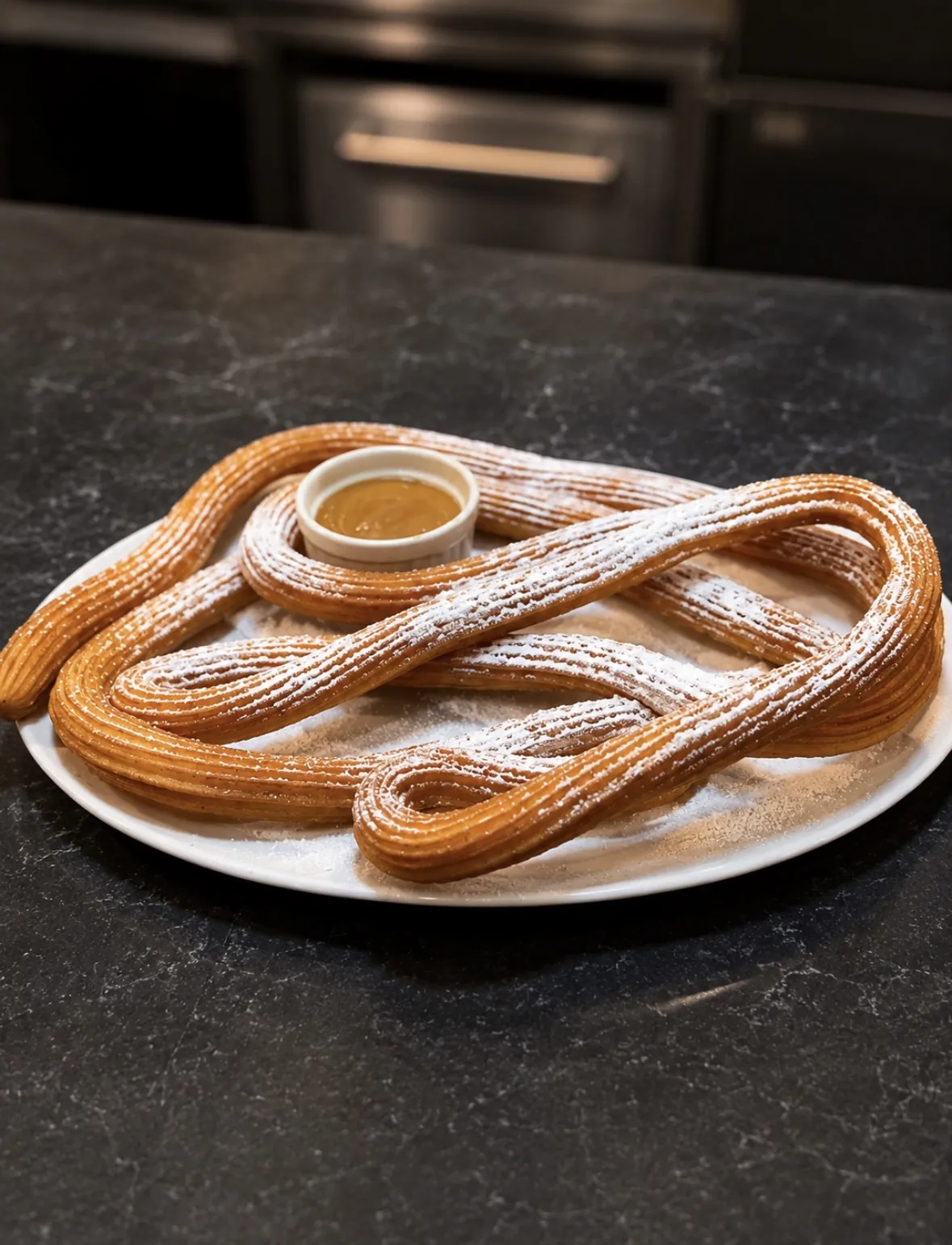 Churros de Nocedal con manjar, postre de la carta